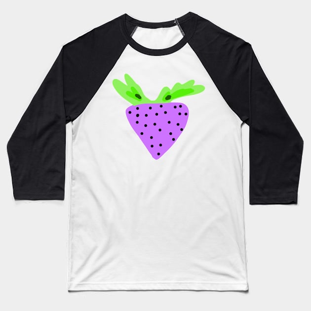 Purple strawberry fruit art design Baseball T-Shirt by Artistic_st